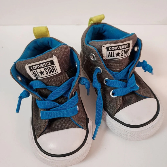 Converse All-Star Chuck Taylor Gray with Blue Laces Infant Size 4 - Picture 10 of 10
